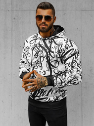 Férfi kapucnis pulóver fehér OZONEE JS/8B1153/1