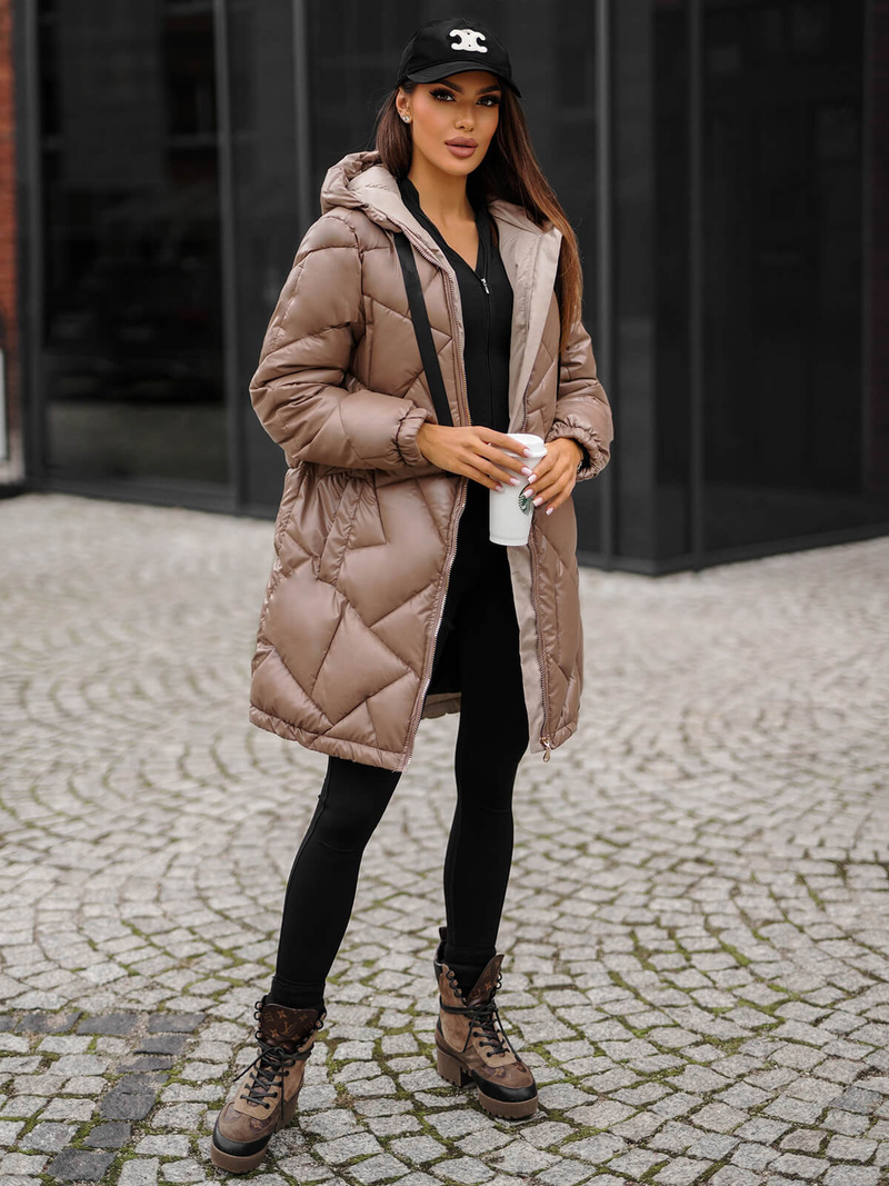 Női téli kabát camel OZONEE JS/5M3189/84Z