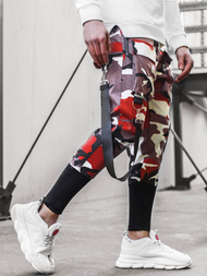 Férfi nadrág jogger bordó-bézs OZONEE G/11133