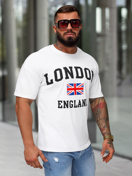 Férfi Póló Fehér OZONEE JS/8B1373/1