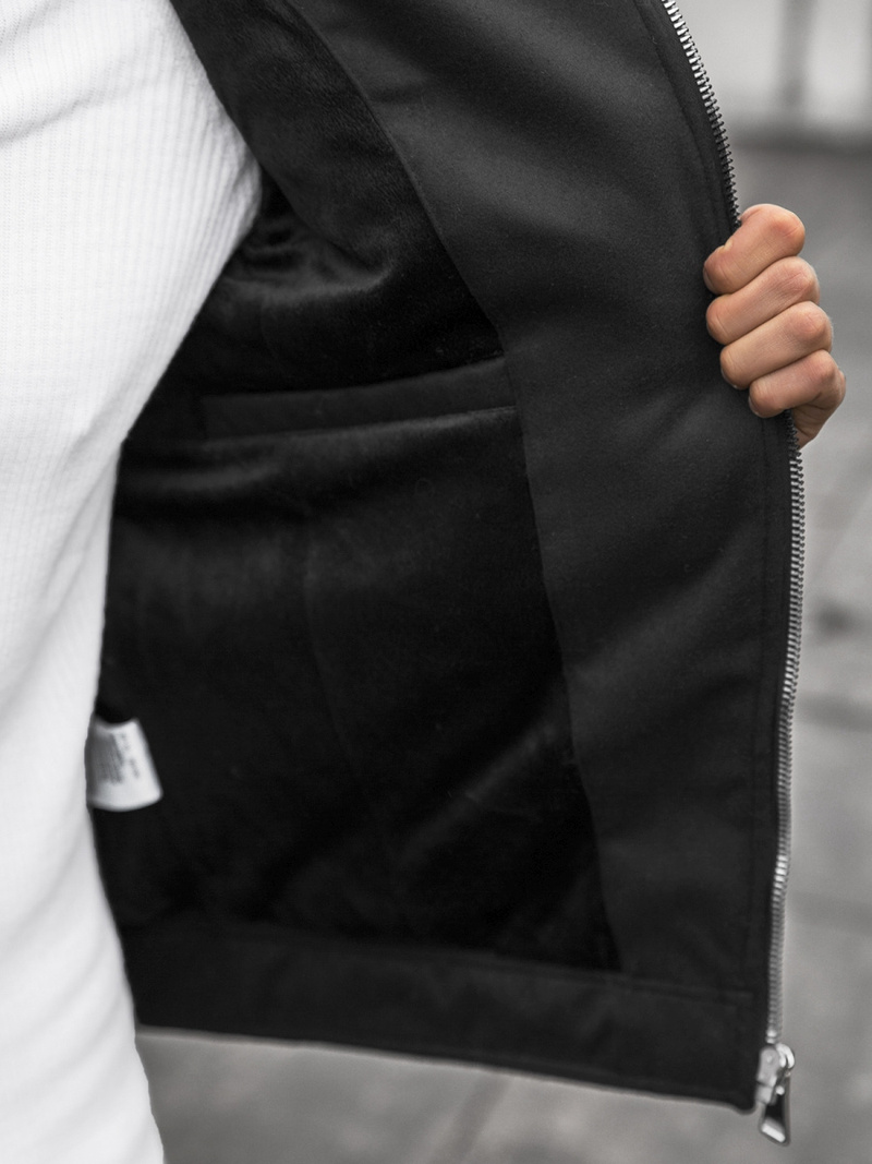 Férfi átmeneti kabát fekete OZONEE JS/M15501