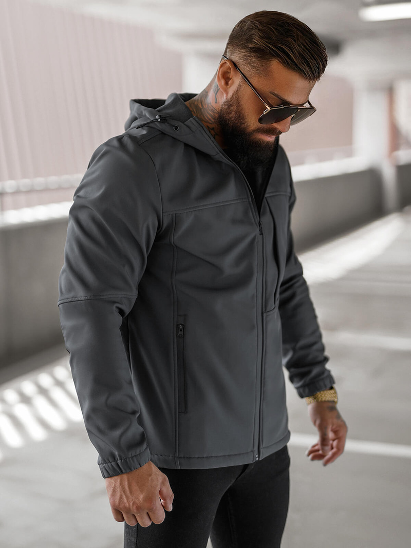 Férfi softshell kabát grafit OZONEE JS/27B6523/5Z