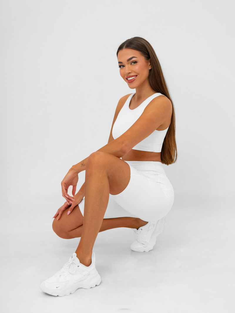 Rövid női leggings fehér OZONEE JS/17K583/1