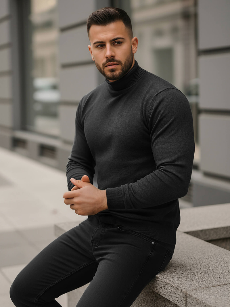 Férfi Pulóver Grafit OZONEE V/V24503