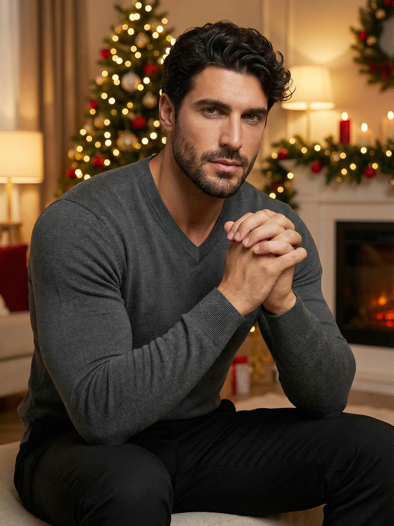 Férfi Pulóver Grafit OZONEE NB/MMB601/3Z