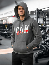 Férfi kapucnis felső grafit OZONEE JS/8B1736/5