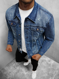 Férfi farmer dzseki sötét-kék OZONEE NB/MJ500BS