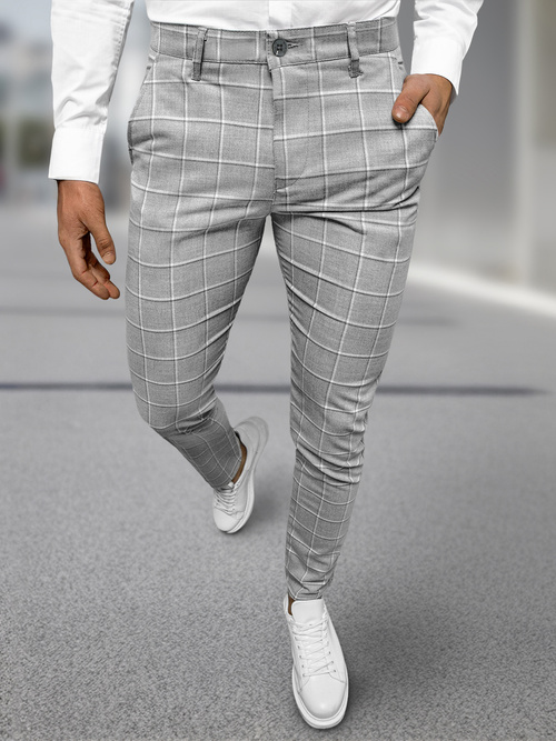 Férfi chino nadrág szürke OZONEE DJ/5522Z