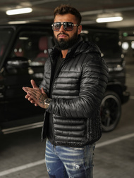 Férfi Steppelt Kabát Fekete OZONEE JS/16M9336/392BZ