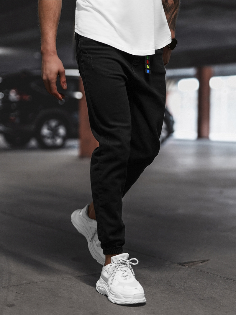 Férfi Nadrág Jogger Fekete OZONEE DO/6101