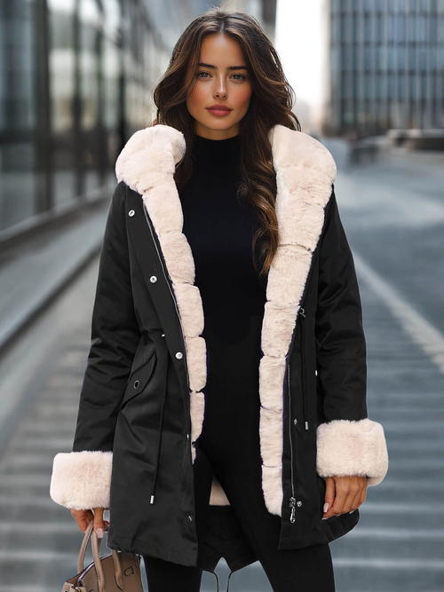 Női téli kabát Fekete OZONEE JS/M763/392Z