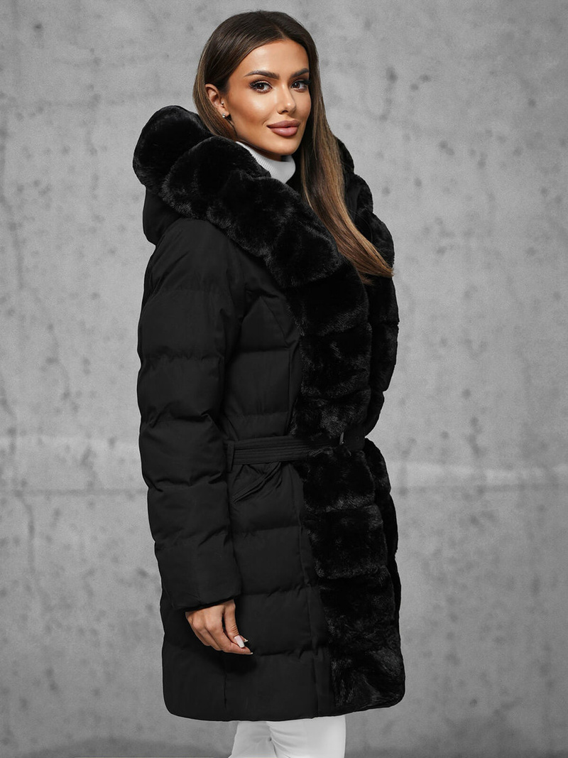 Női téli kabát fekete OZONEE JS/5M3158/392