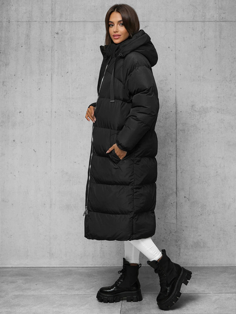 Női téli kabát fekete OZONEE JS/5M3163/392Z