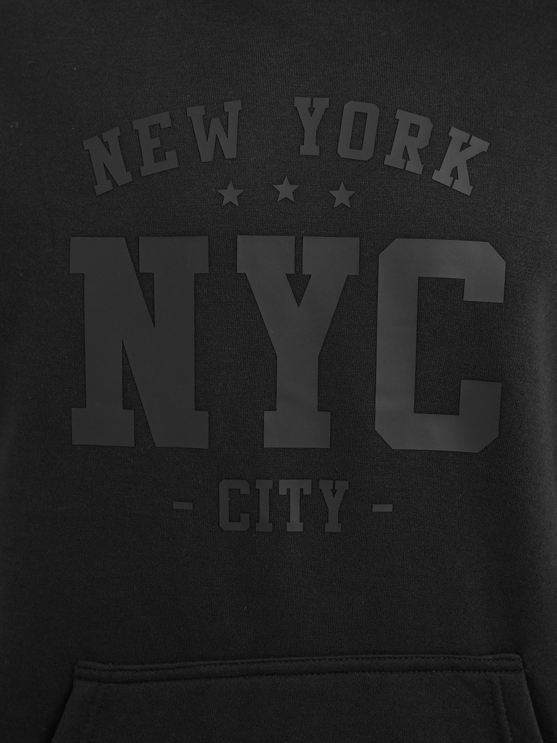 Férfi kapucnis felső fekete OZONEE JS/8B1971/3