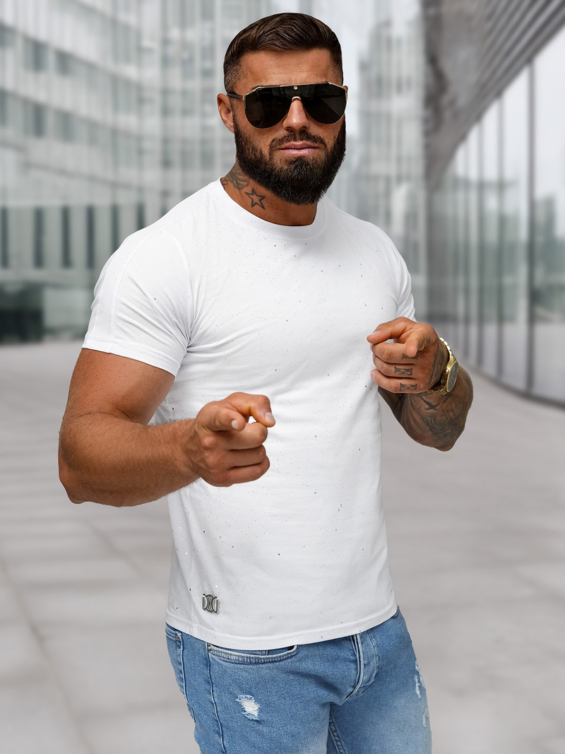 Férfi Póló Fehér OZONEE O/QQ1388