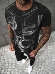 Férfi Póló Fekete OZONEE O/T132/3