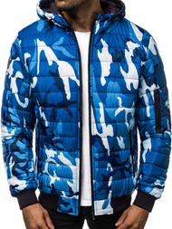 Férfi kabát kék-terepmintás OZONEE JS/MY13 