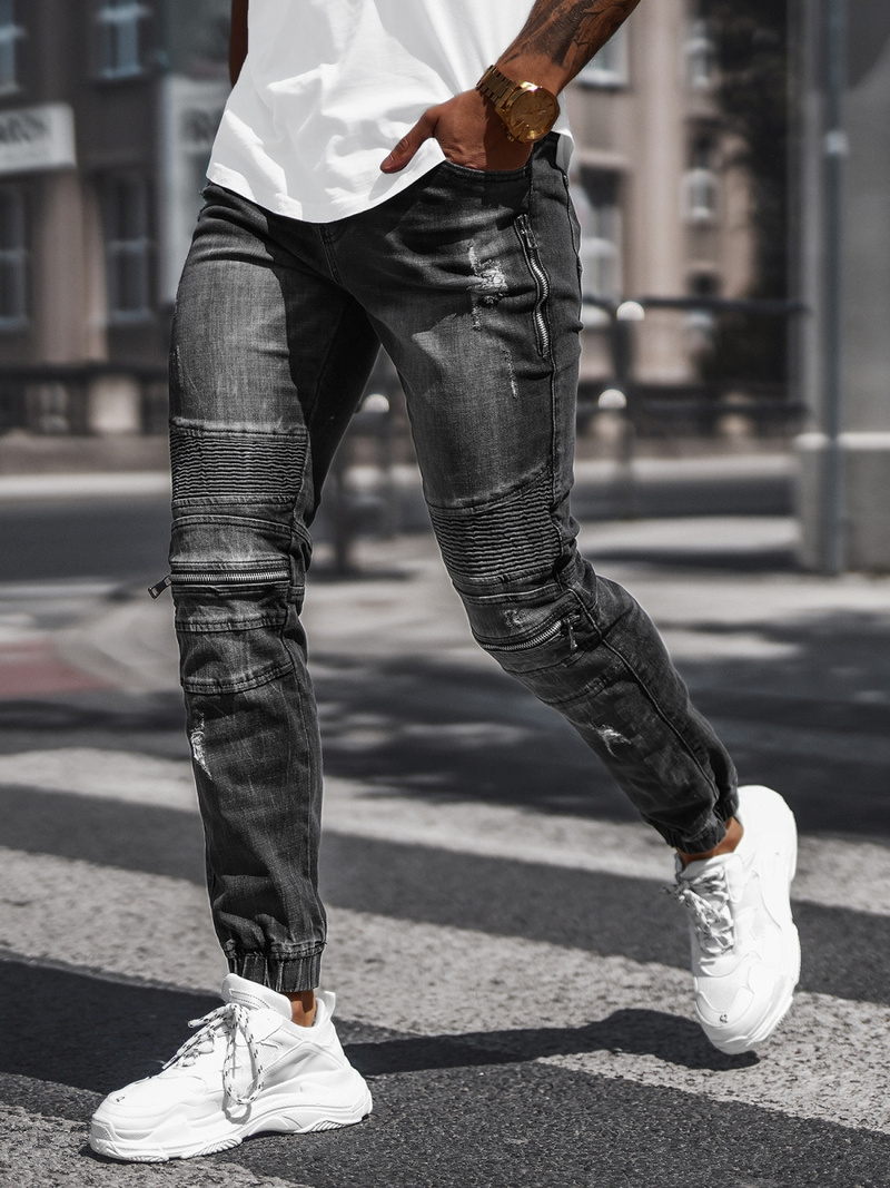 Férfi Nadrág Jogger Fekete OZONEE NB/MP0077N