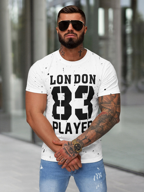 Férfi Póló Fehér OZONEE JS/8B1388/1