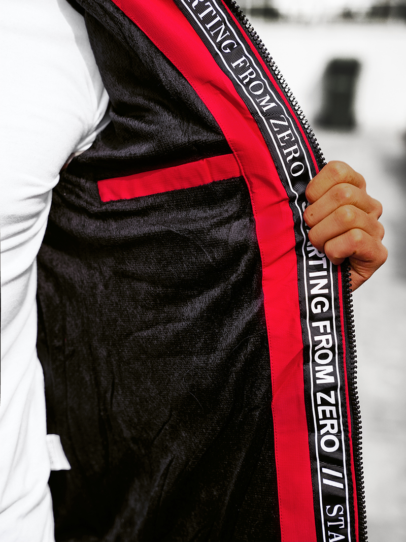 Férfi Ateppelt Kabát Piros OZONEE JS/M8106