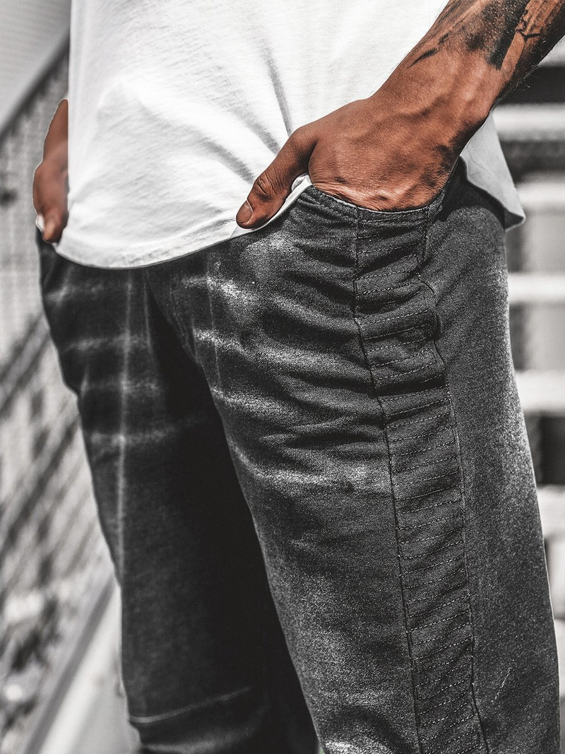 Férfi jogger farmer nadrág Fekete OZONEE JS/KK1021