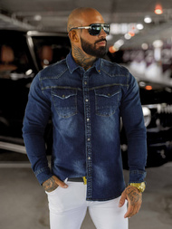 Férfi farmer ing kék OZONEE O/51412