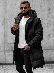 Férfi steppelt Kabát Fekete OZONEE O/M799