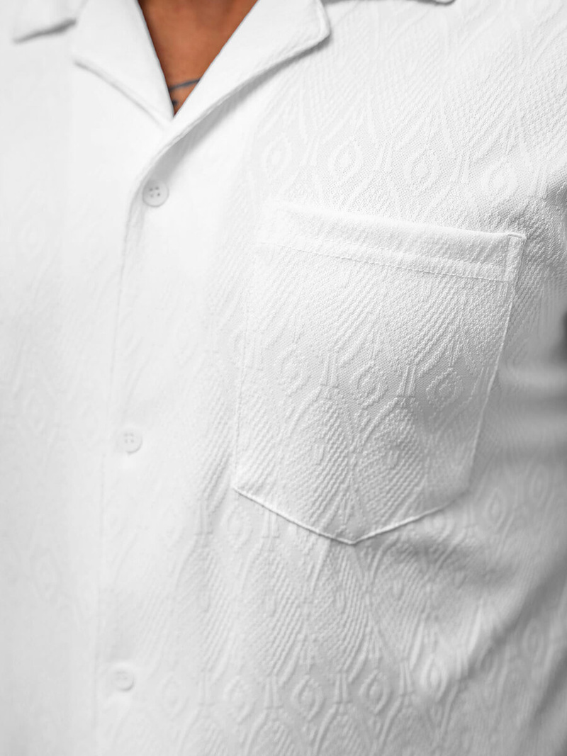 Férfi szett fehér - ing és rövidnadrág OZONEE O/3C325