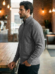 Férfi Pulóver Grafit OZONEE JS/59B3611/5