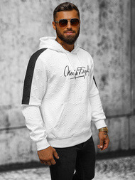 Férfi kapucnis felső fehér OZONEE JS/3B572