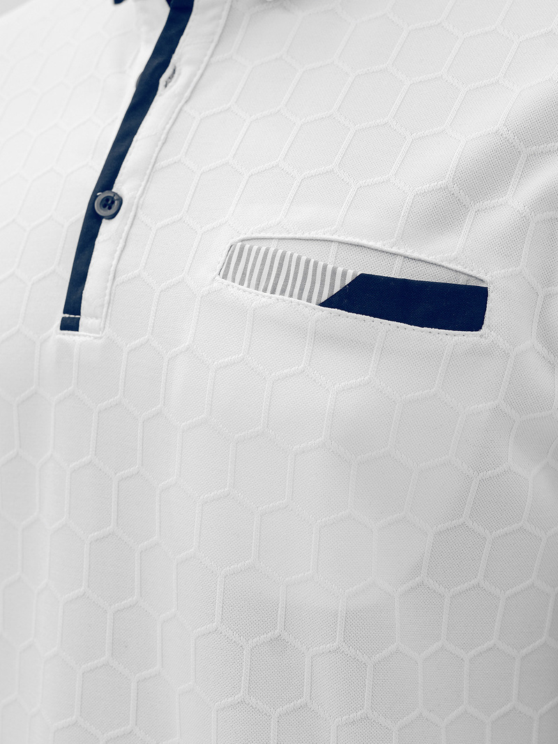 Férfi galléros póló fehér OZONEE O/QQ923