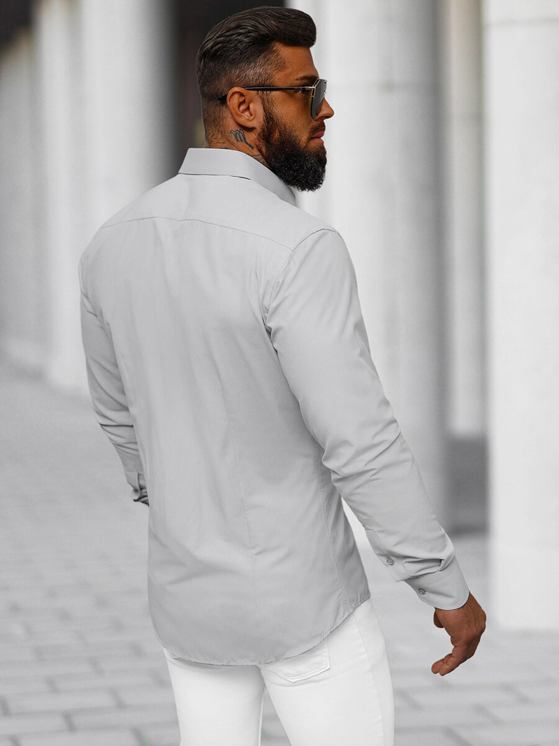 Férfi Ing Szürke OZONEE O/V118