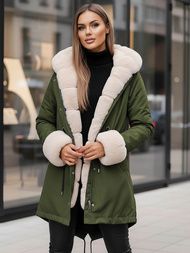 Női téli kabát zöld OZONEE JS/M763/136Z