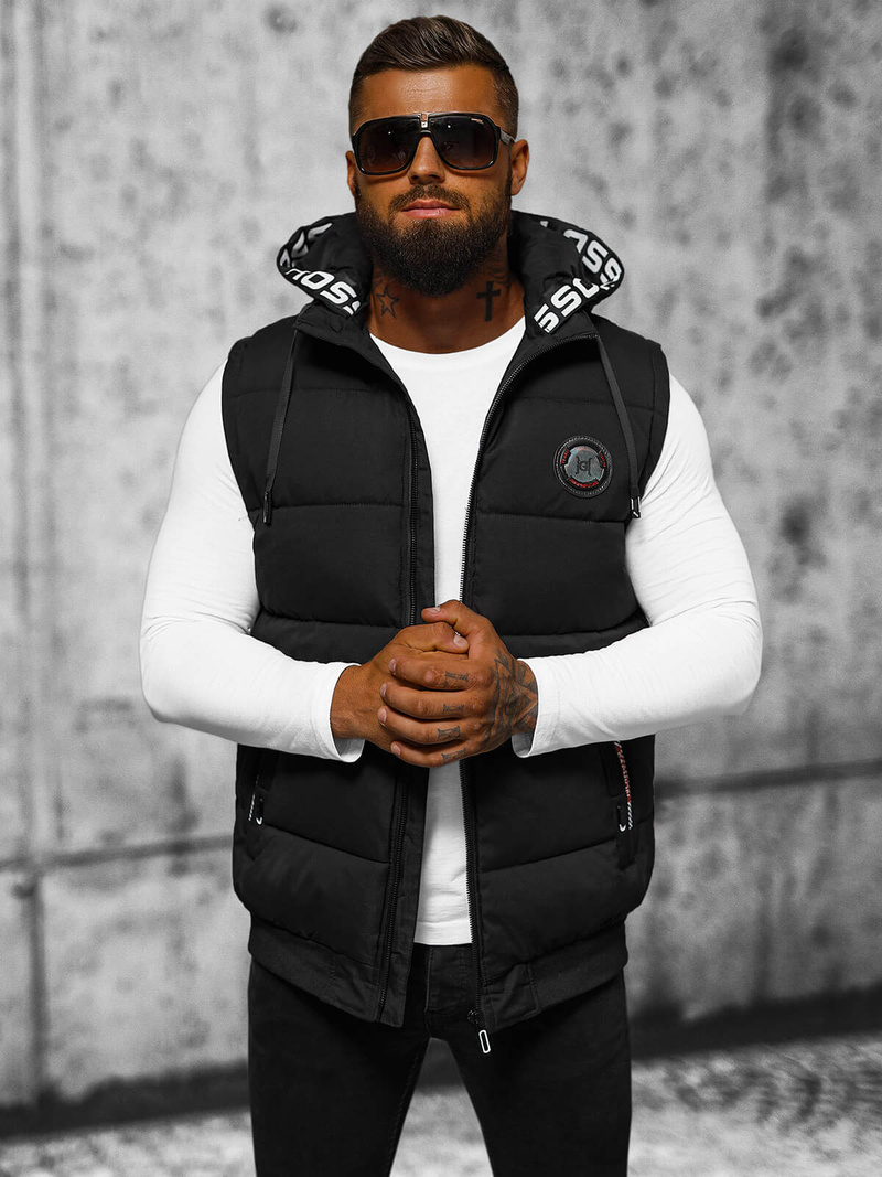 Férfi Mellény Fekete OZONEE JS/84M3028/392