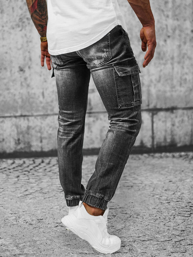 Férfi Nadrág Jogger Fekete OZONEE NB/MP0130N