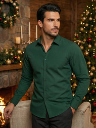 Férfi Ing Zöld OZONEE O/V66Z