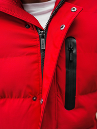 Férfi Steppelt Kabát Piros OZONEE O/M798