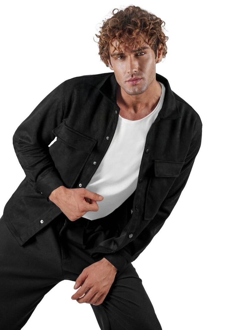 Férfi Ing Fekete OZONEE O/GOM23039