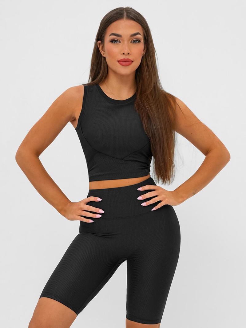 Női sportmelltartó fekete OZONEE JS/17K596/3