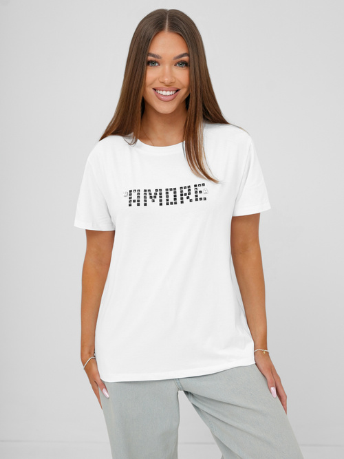 Női polo fehér-fekete OZONEE JS/YJ77716