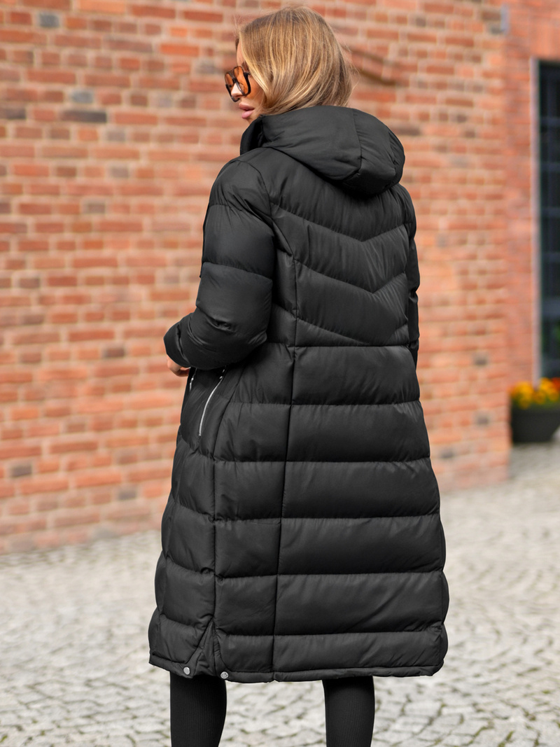 Női téli kabát fekete OZONEE JS/M736/392Z