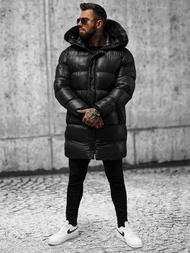 Férfi téli kabát fekete OZONEE O/M800Z