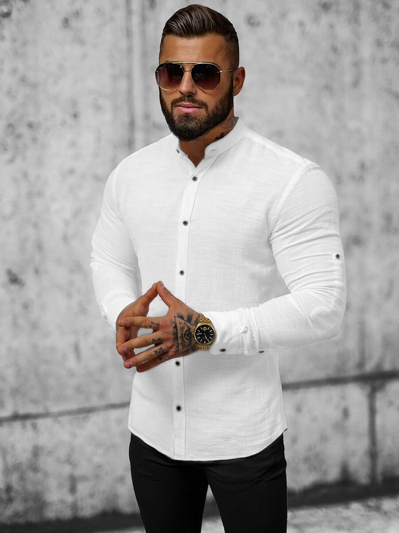 Férfi Ing Fehér OZONEE O/V33