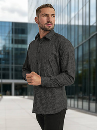 Férfi ing fekete OZONEE V/V184