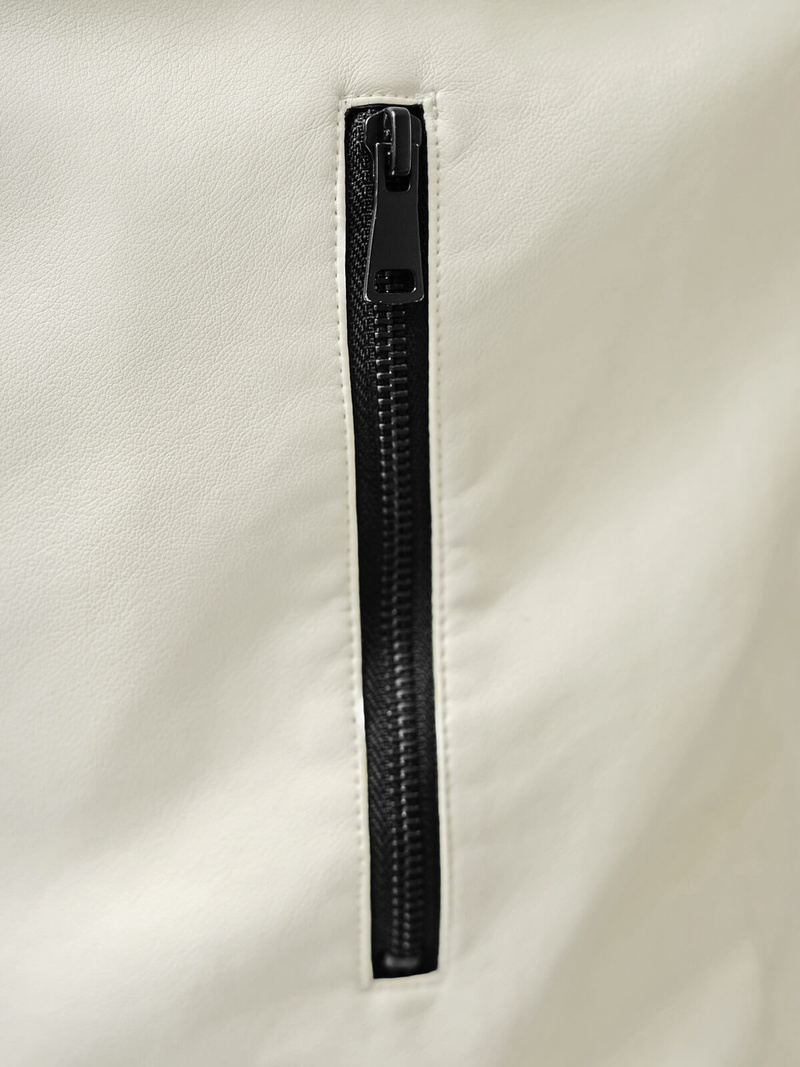 Férfi bőrdzseki ecru OZONEE JS/11Z8107