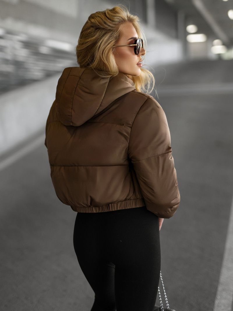 Női téli kabát csokoládé OZONEE JS/5M3360/158