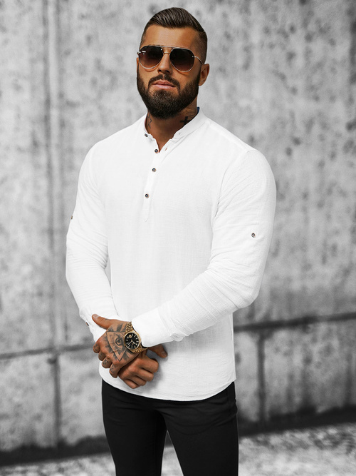 Férfi Ing Fehér OZONEE O/V31