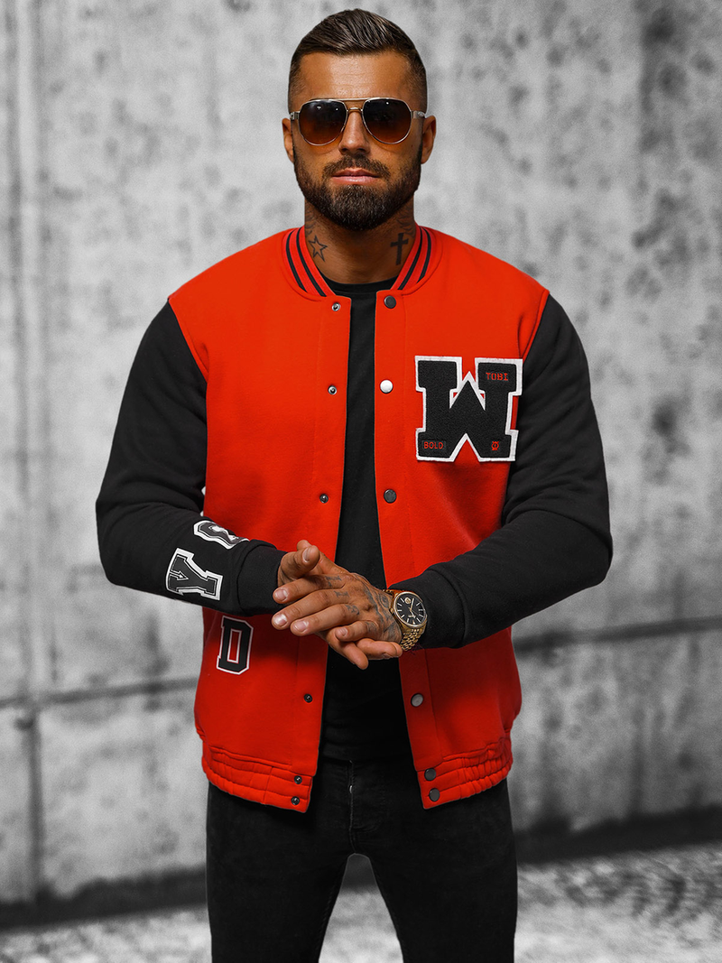 Férfi pulóver piros OZONEE O/TB9127