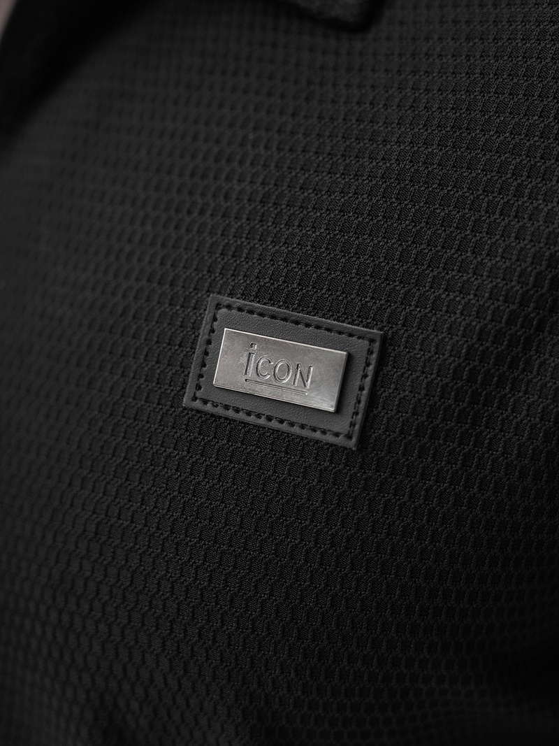 Férfi galléros póló fekete OZONEE O/YN2/593