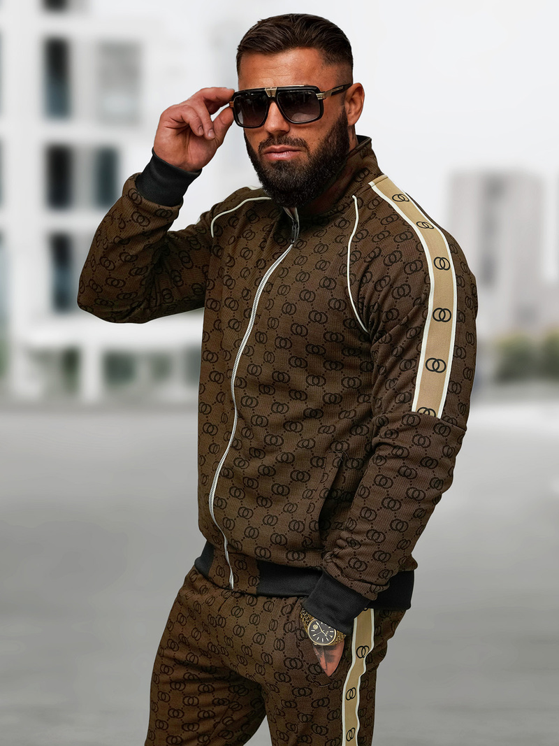 Férfi melegítő együttes sötét-bézs OZONEE O/FF5110AB